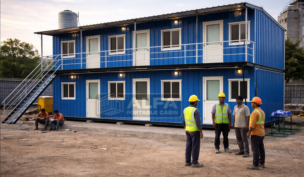 Durable labour hutment and accommodation cabins designed for workforce housing at construction and industrial sites.