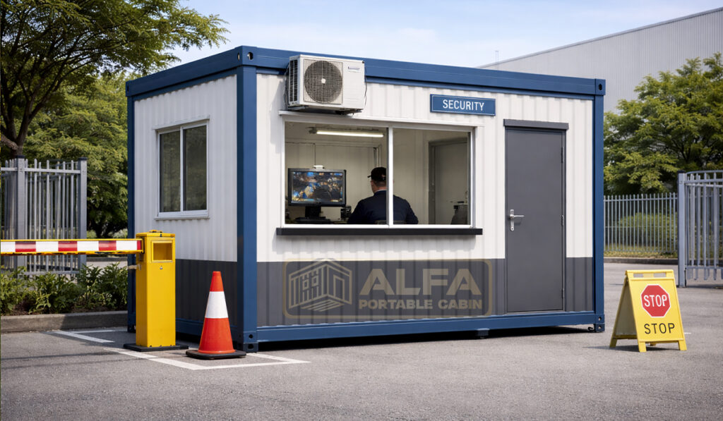 Compact and sturdy cabins for security and surveillance purposes.