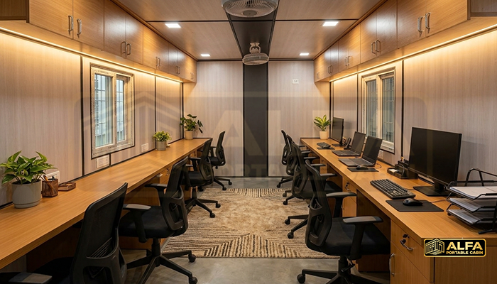 10×20 portable office cabin for solar project site