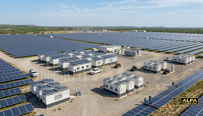 10×20 solar portable cabin rooftop platform for solar equipment
