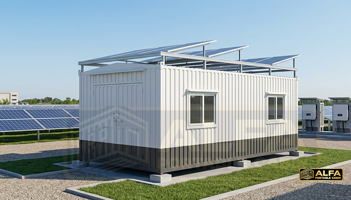 10×20 Solar Portable Cabin exterior manufactured by Alfa Portable Cabin